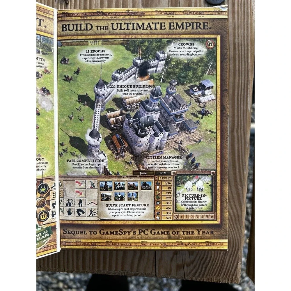 Empire Earth 2 II PC Game Double CD-ROM Boxed Box Manual Hot Keys Guide used